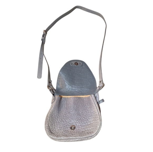 Vin Baker Genuine Grey Leather Crossbody Purse - Picture 4 of 7